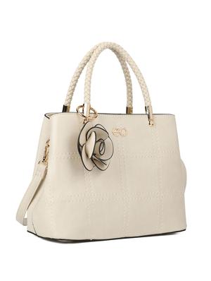 beige leatherette (pu) regular handbag - 16600967 - Standard Image - 4