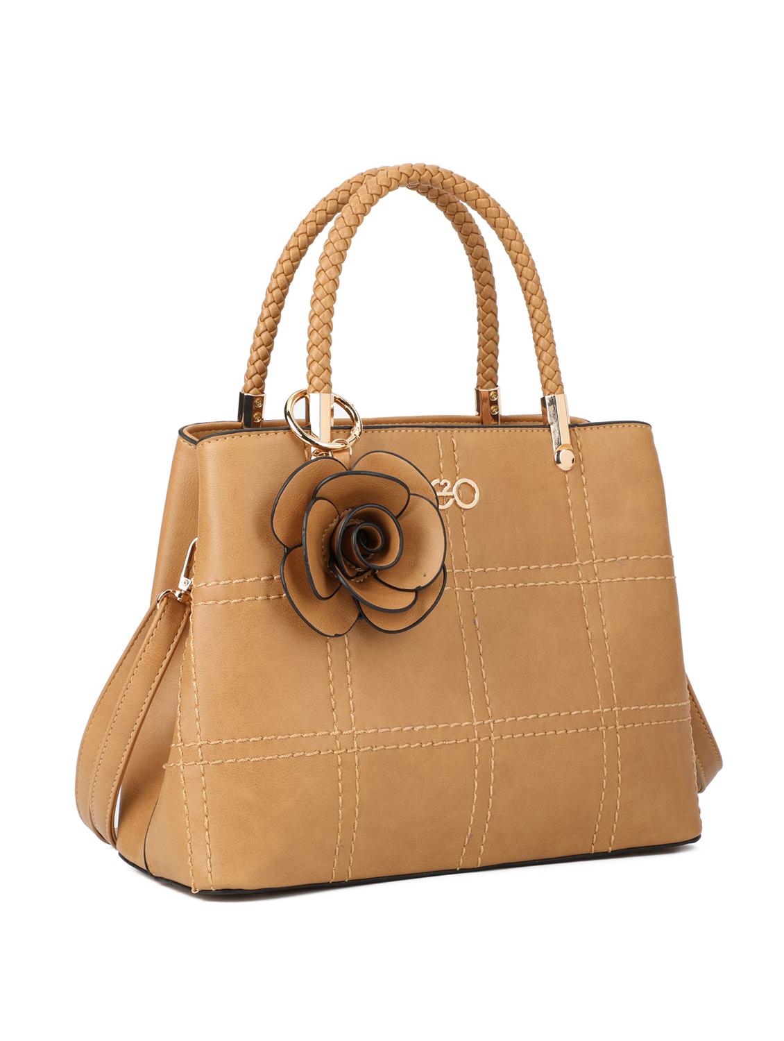 brown leatherette (pu) regular handbag - 16600968 - Zoom Image - 4
