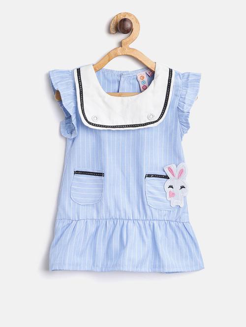 blue quirky patch cotton frock - 16601509 - Standard Image - 1