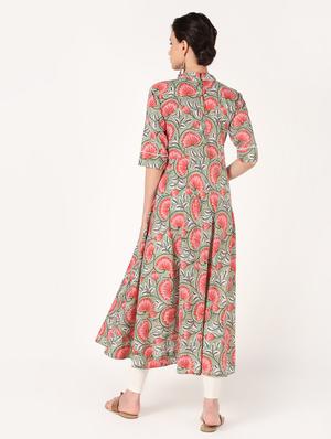 floral flared kurta - 16601596 - Standard Image - 4
