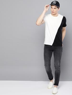 black color block cut & sew t-shirt - 16603011 - Standard Image - 4
