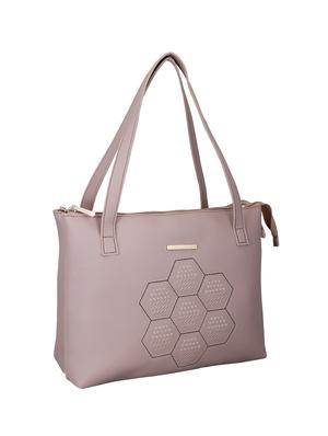 beige leatherette (pu) regular handbag - 16603484 - Standard Image - 4