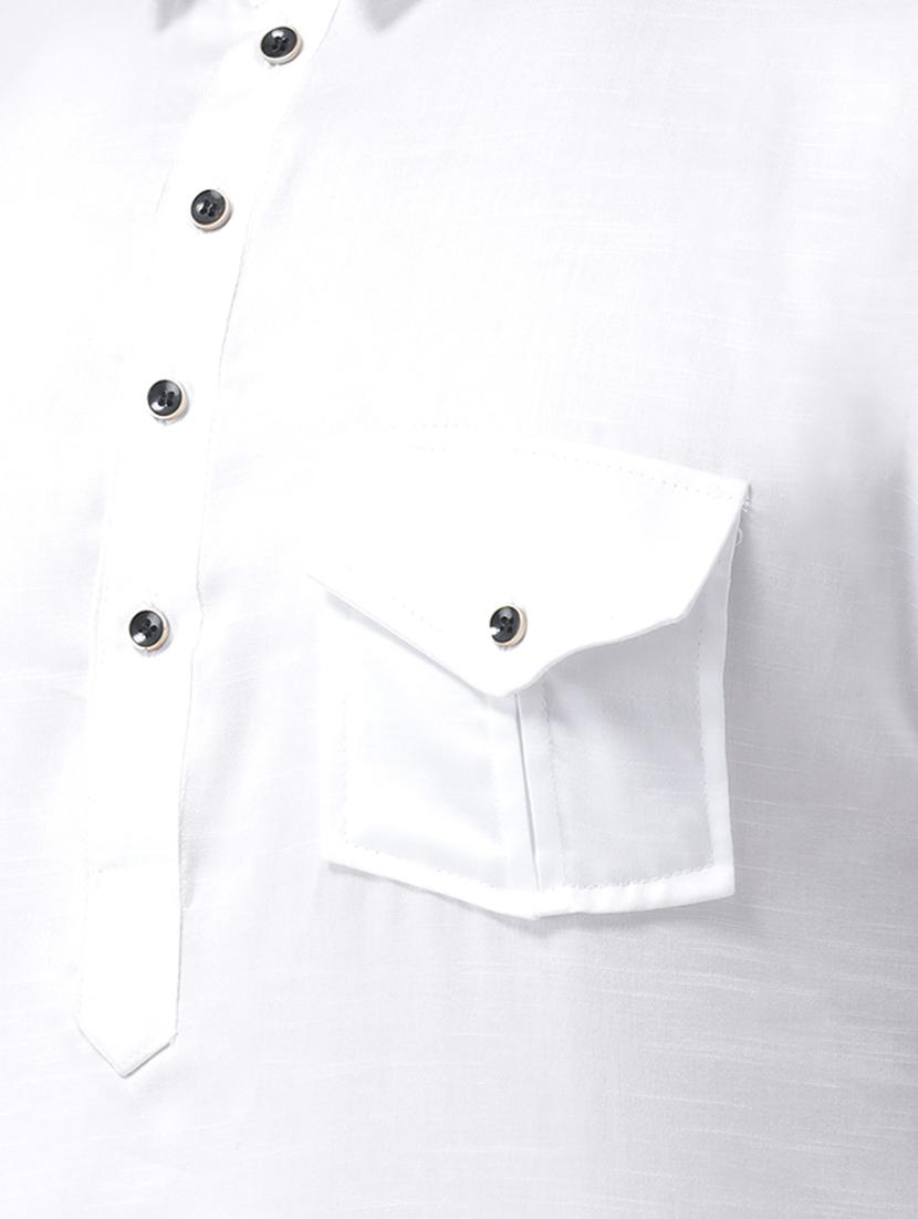 white solid pathani kurta - 16603714 - Zoom Image - 4