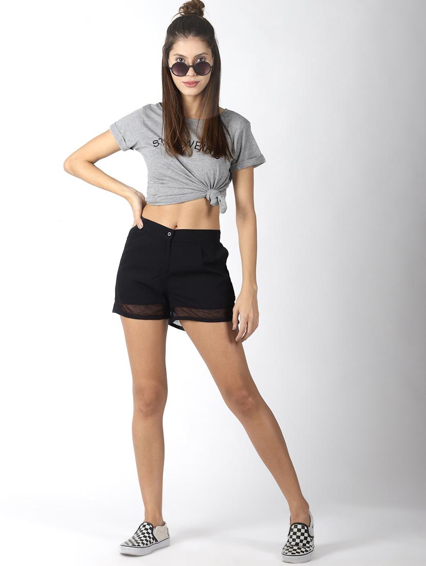 high rise solid shorts - 16603986 - Zoom Image - 4