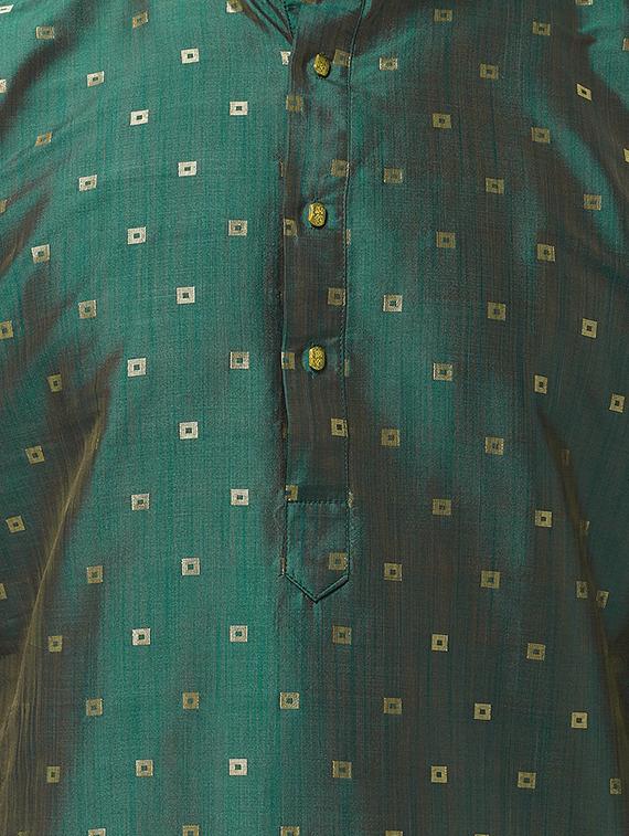green printed dhoti kurta set - 16604105 - Zoom Image - 4