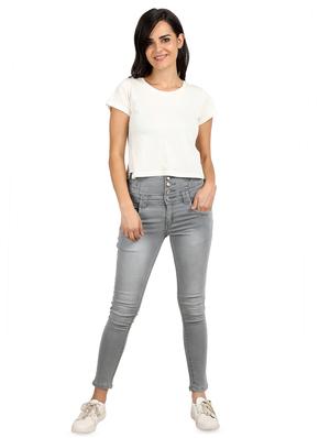 high rise button detail jean - 16604154 - Standard Image - 4