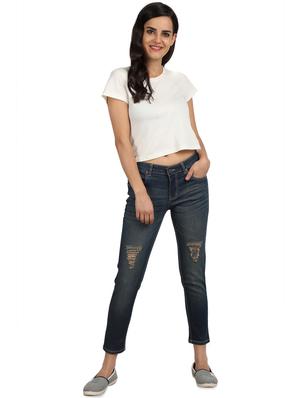 high rise distressed jeans - 16604173 - Standard Image - 4