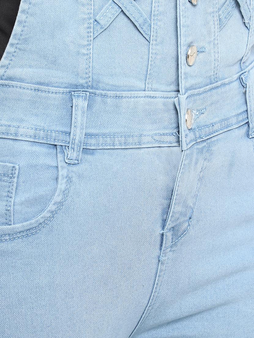 criss cross detail stone washed dungaree - 16604282 - Zoom Image - 4