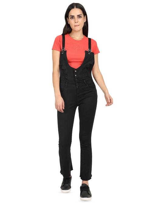 scoop neck solid dungaree jumpsuit - 16604283 - Standard Image - 1