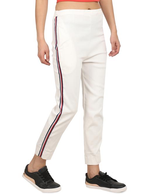 high rise side taped trouser - 16604400 - Standard Image - 1