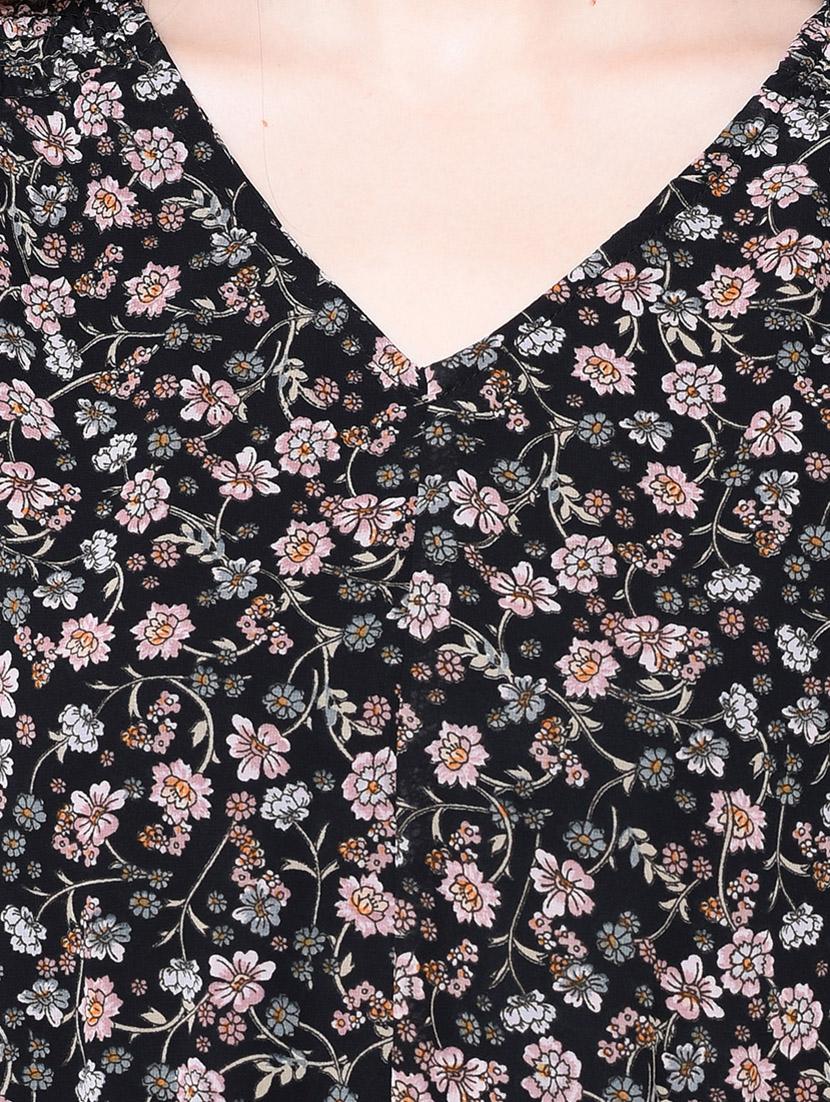 v-neck floral a-line dress - 16604596 - Zoom Image - 4