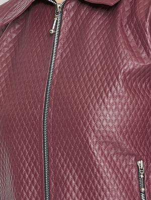 long sleeved leather jacket - 16604930 - Standard Image - 4