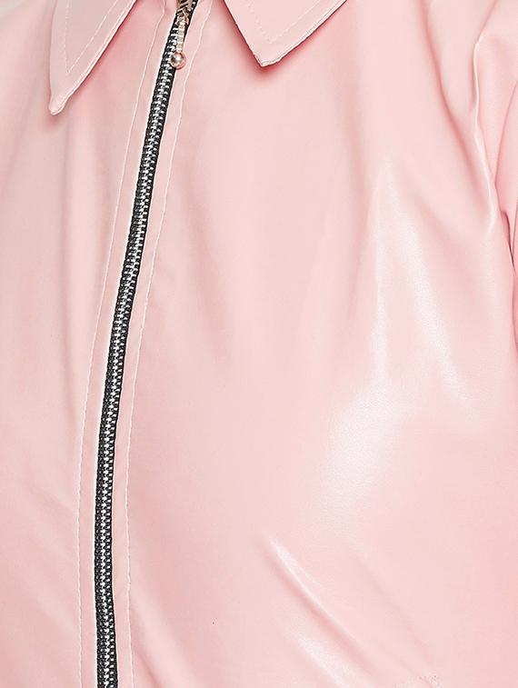 long sleeved leather jacket - 16604932 - Zoom Image - 4
