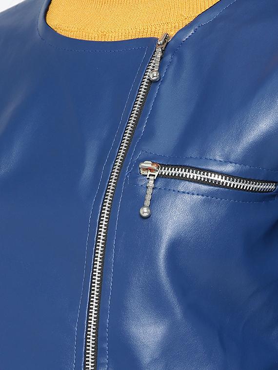 long sleeved leather jacket - 16605046 - Zoom Image - 4
