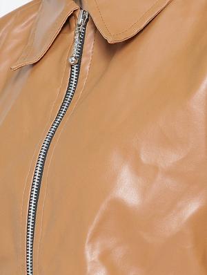 long sleeved leather jacket - 16605061 - Standard Image - 4
