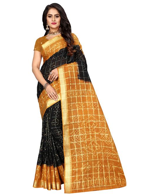 bandhani printed saree with blouse - 16605246 - Very Small Image - 1