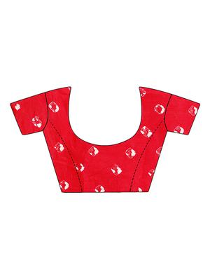 bandhani printed saree with blouse - 16605251 - Standard Image - 4
