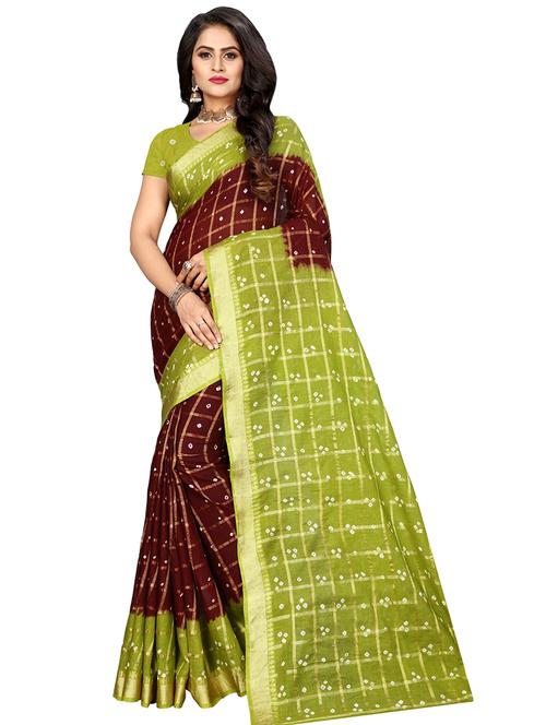 bandhani printed saree with blouse - 16605252 - Standard Image - 1