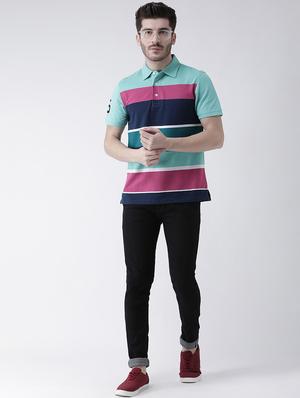 multi colored striped polo t-shirt - 16605765 - Standard Image - 4
