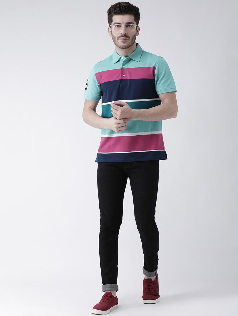 multi colored striped polo t-shirt - 16605765 - Zoom Image - 4