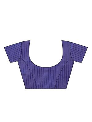 checkered printed saree with blouse - 16605859 - Standard Image - 4