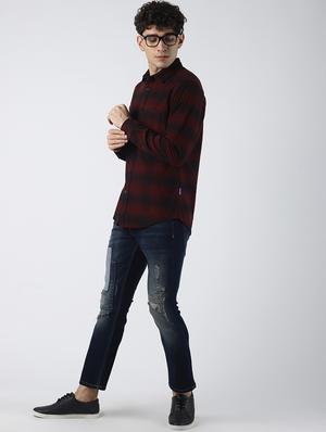 blue light washed distressed denim jeans - 16605990 - Standard Image - 4