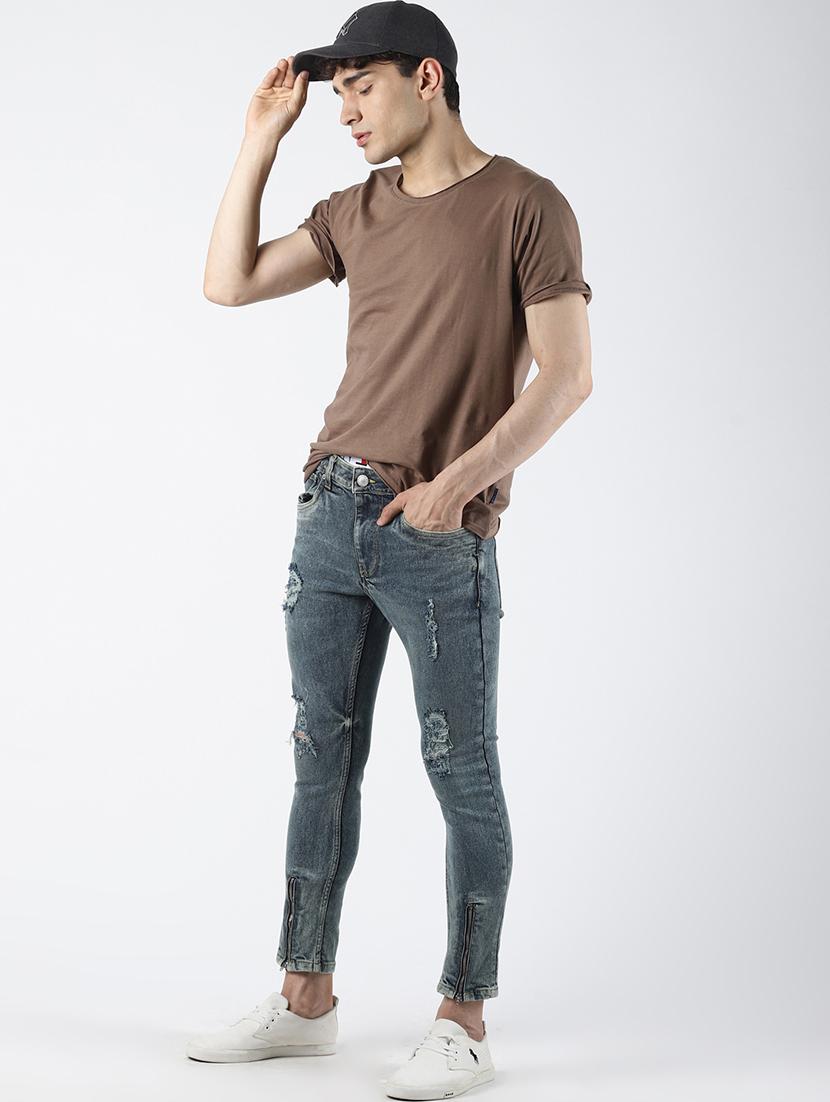 grey heavy washed distressed denim jeans - 16605998 - Zoom Image - 4