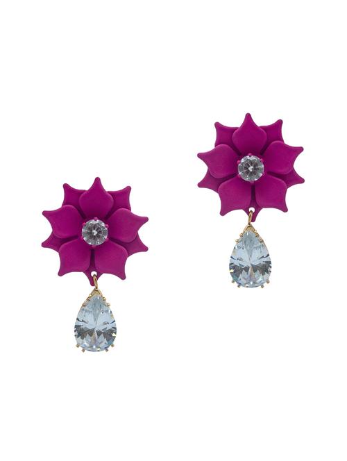 pink gold plated drop earring - 16607278 - Standard Image - 1