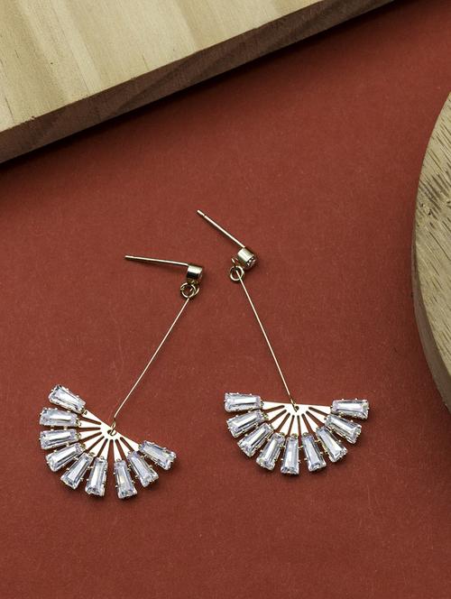 white gold tone drop earring - 16607511 - Standard Image - 1