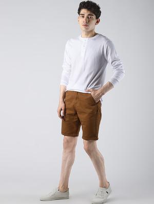 brown solid bermuda shorts - 16607933 - Standard Image - 4