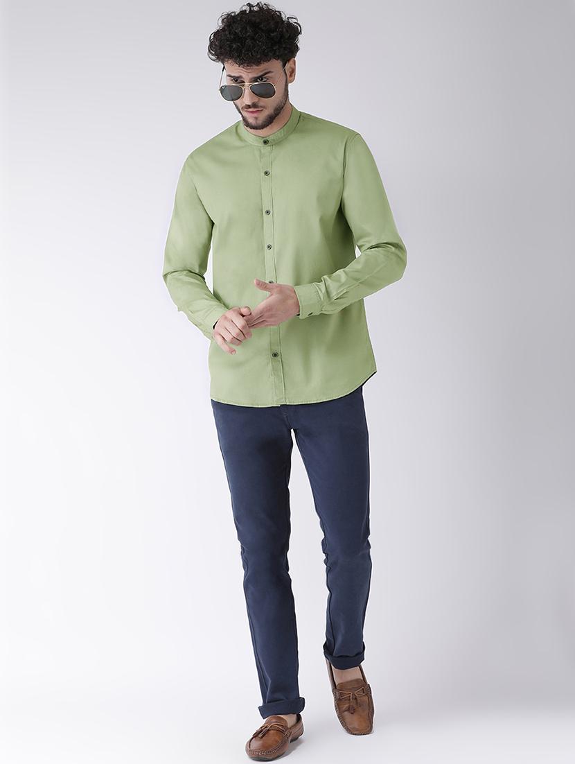 green solid casual shirt - 16608085 - Zoom Image - 4