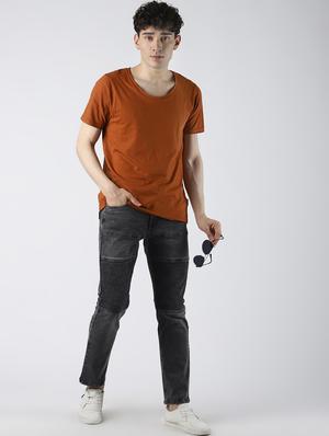brown solid t-shirt - 16608358 - Standard Image - 4