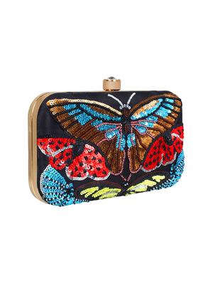 black faux silk box clutch - 16608485 - Standard Image - 4