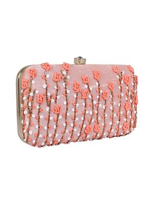 pink faux silk box clutch - 16608498 - Standard Image - 4