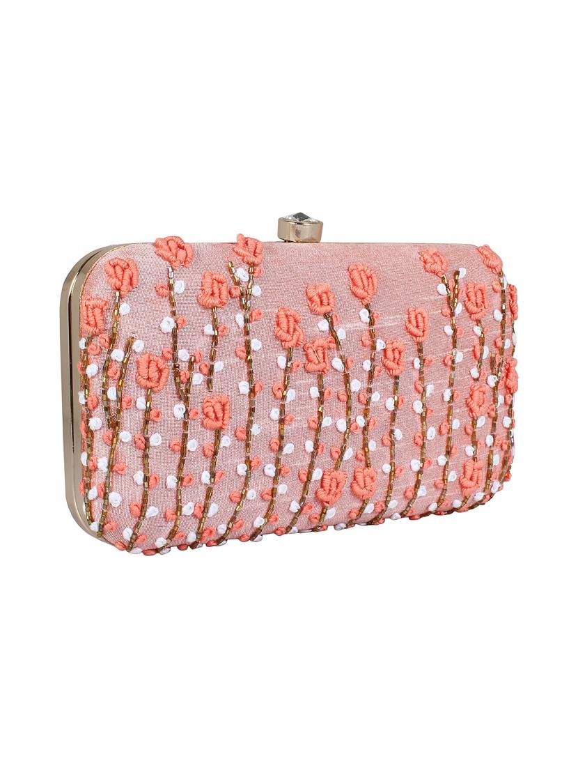 pink faux silk box clutch - 16608498 - Zoom Image - 4