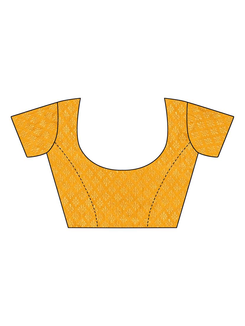 solid bordered saree with blouse - 16609839 - Zoom Image - 4