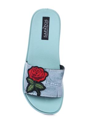 blue slides flip flops - 16610586 - Standard Image - 4