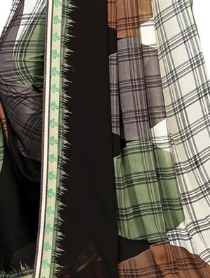 geometric printed saree with blouse - 16610935 - Standard Image - 4