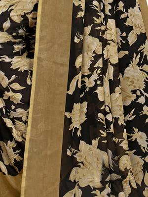floral printed saree with blouse - 16610943 - Standard Image - 4