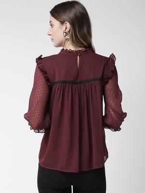 frill detail dobby top - 16611901 - Standard Image - 4