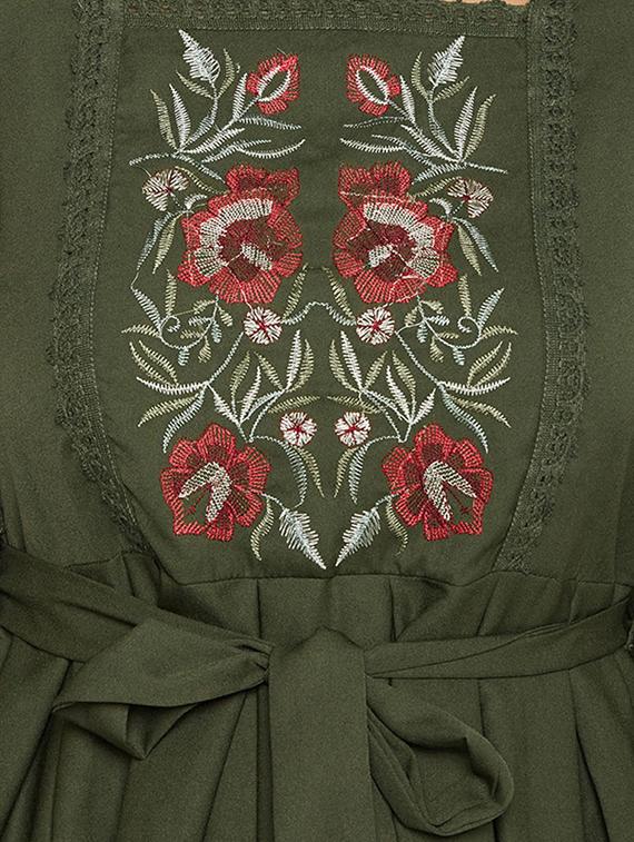 tie knot embroidered a-line dress - 16611931 - Zoom Image - 4