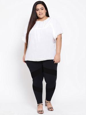 square neck lace detail plus top - 16611981 - Standard Image - 4