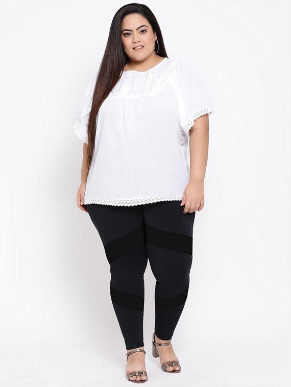 square neck lace detail plus top - 16611981 - Zoom Image - 4