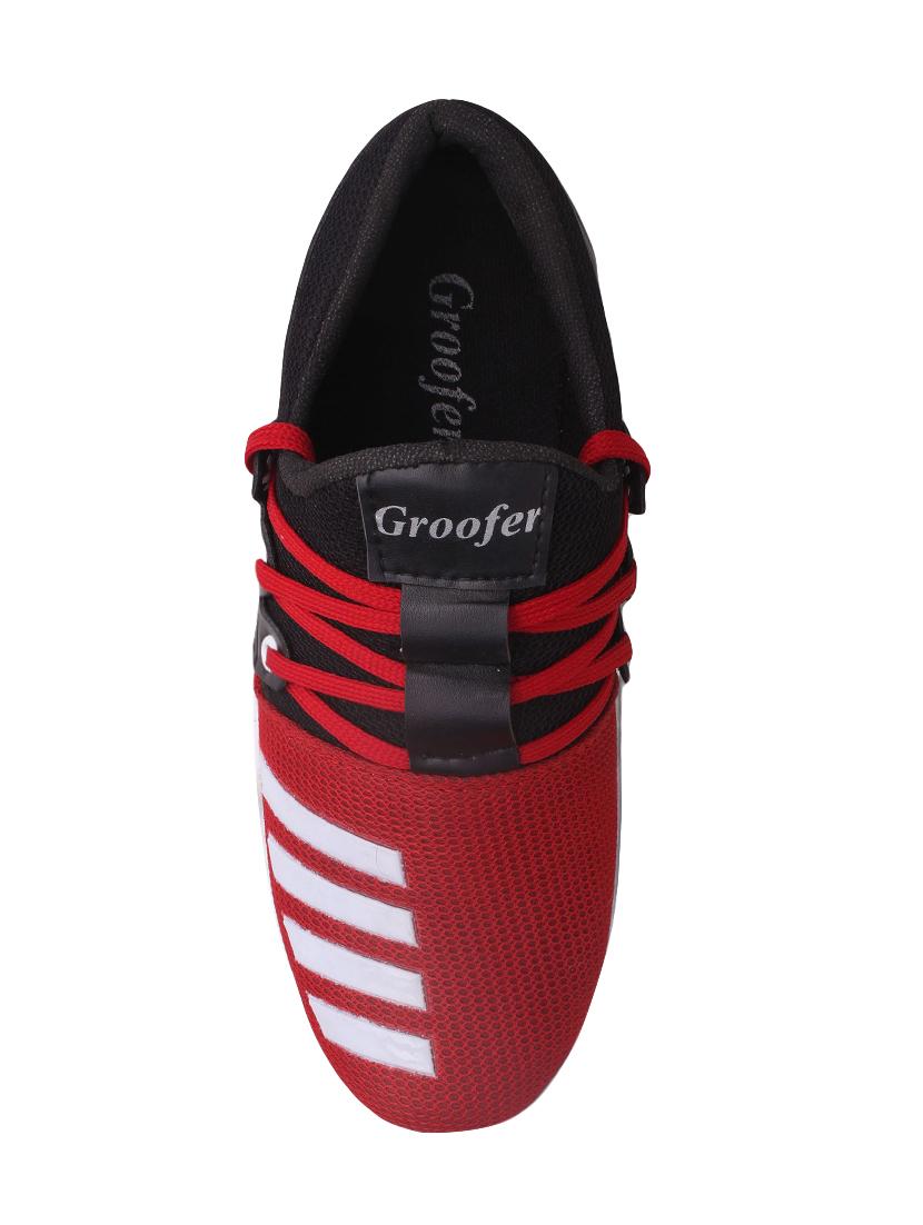 red mesh lave up sport shoes - 16612261 - Zoom Image - 4