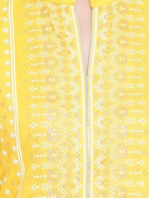 printed straight kurta with palazzo set - 16612393 - Standard Image - 4
