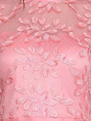 tonal embroidered net fit & flare gown - 16613842 - Standard Image - 4