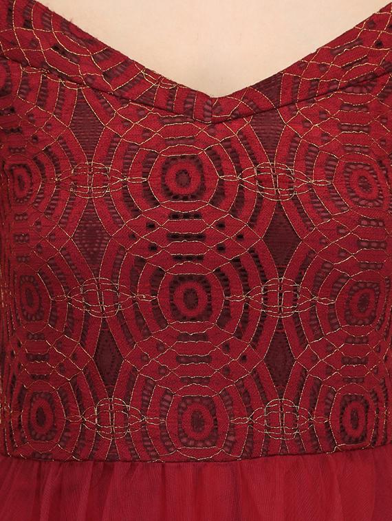 embroidered off shoulder gown - 16613850 - Zoom Image - 4