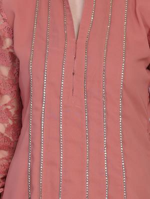 notch neck embellished detail maxi dress - 16614305 - Standard Image - 4
