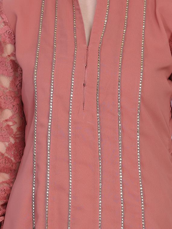 notch neck embellished detail maxi dress - 16614305 - Zoom Image - 4