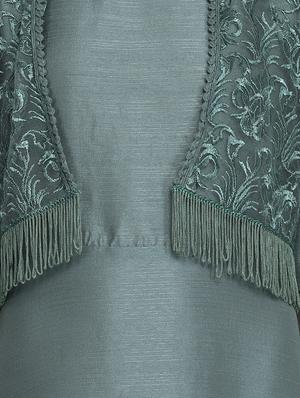 mandarin neck embroidered detail gown - 16614306 - Standard Image - 4